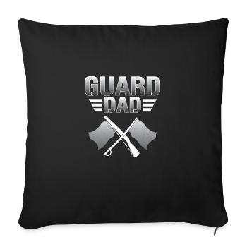 Corps de drapeau de garde drôle de couleur de papa - Housse de coussin décorative 45 x 45 cm - noir - Devant