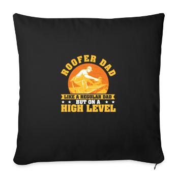 Roofer Dad Construction de toiture amusante pour - Housse de coussin décorative 45 x 45 cm - noir - Devant