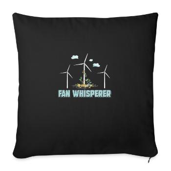 Fan Whisperer Technicien d'éolienne amusant - Housse de coussin décorative 45 x 45 cm - noir - Devant