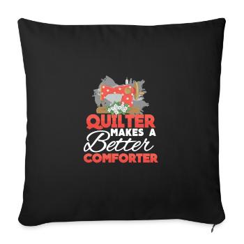 Funny Machine Quilting Quilt Humor For A Quilter - Sofa pillowcase 17,3'' x 17,3'' (45 x 45 cm) - black - Front