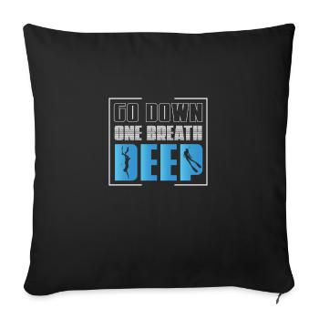 Un souffle profond drôle d'apnée océan - Housse de coussin décorative 45 x 45 cm - noir - Devant