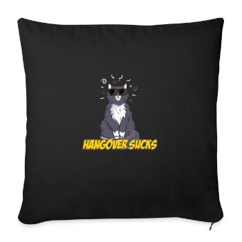 Lustige Kater-Schattierungen, Kopfschmerzen für - Sofakissenbezug 45 x 45 cm - Schwarz - Vorne