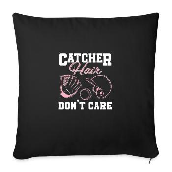 Cather Hair Don't Care Masque humoristique en fer - Housse de coussin décorative 45 x 45 cm - noir - Devant