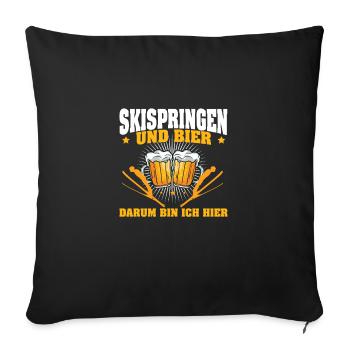 Saut à ski et bière C'est pourquoi je suis ici - Housse de coussin décorative 45 x 45 cm - noir - Devant
