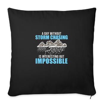 A Day Without Funny Meteoroloy Humor For A Storm - Sofa pillowcase 17,3'' x 17,3'' (45 x 45 cm) - black - Front