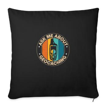 Demandez-moi à propos de l'humour d'un expert en - Housse de coussin décorative 45 x 45 cm - noir - Devant