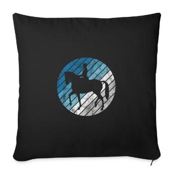 Dressage Cavalier de dressage Cheval d’équitation - Housse de coussin décorative 45 x 45 cm - noir - Devant