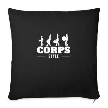 Corps Style Drumline Band Musicien - Housse de coussin décorative 45 x 45 cm - noir - Devant