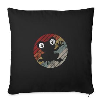 Frosch Frösche Geschenk für Kinder Lustig Witzig - Sofakissenbezug 45 x 45 cm - Schwarz - Vorne