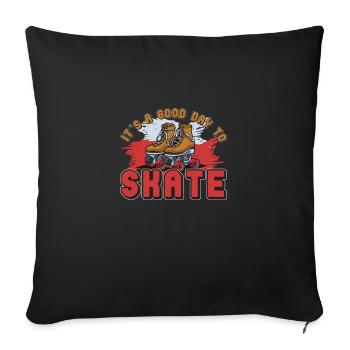 Retro Quad Skating für 90er Jahre Skate Fanatic - Sofakissenbezug 45 x 45 cm - Schwarz - Vorne