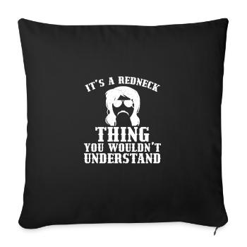 Vintage Redneck chose que vous ne comprendriez - Housse de coussin décorative 45 x 45 cm - noir - Devant