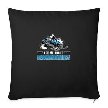 Snowmobiling Snowmobiles For A Snowmobiler - Sofa pillowcase 17,3'' x 17,3'' (45 x 45 cm) - black - Front