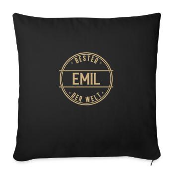 Meilleur Emil Au Monde Drôle Hommes Noms - Housse de coussin décorative 45 x 45 cm - noir - Devant