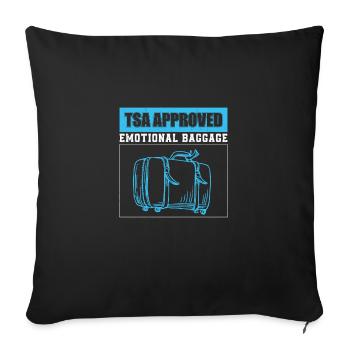 Emotional Baggage Funny Airport Screening For A - Sofa pillowcase 17,3'' x 17,3'' (45 x 45 cm) - black - Front