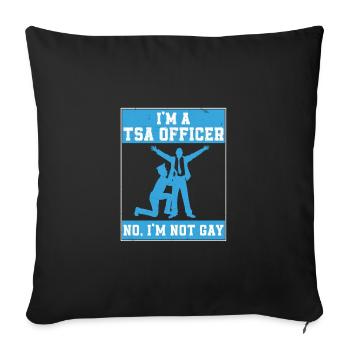Humour de dépistage de transport d'aéroport - Housse de coussin décorative 45 x 45 cm - noir - Devant