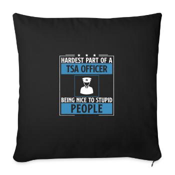 Point de contrôle de sécurité amusant pour - Housse de coussin décorative 45 x 45 cm - noir - Devant