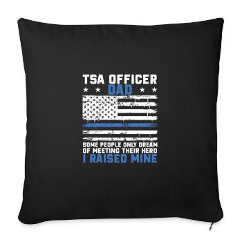 Patriotic Transport Security Hero For A TSA - Housse de coussin décorative 45 x 45 cm - noir - Devant