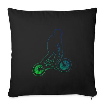 Hommes BMX Femmes Garçons BMX Vélo Cyclisme - Housse de coussin décorative 45 x 45 cm - noir - Devant