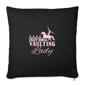 Crazy Horse Vaulting Lady Funny Horse Vaulting - Housse de coussin décorative 45 x 45 cm - noir - Devant