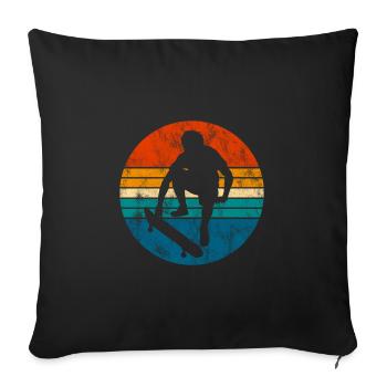 Skateboarder Skateboard Skater Skate Skateing - Sofakissenbezug 45 x 45 cm - Schwarz - Vorne