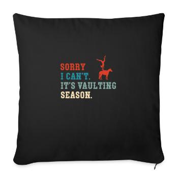 C'est la saison du saut Funny Horse Vaulting Girl - Housse de coussin décorative 45 x 45 cm - noir - Devant