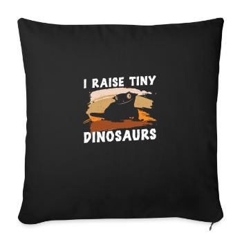 Crested Gecko Funny I Raise Tiny Dinosaurs Eyelash - Sofakissenbezug 45 x 45 cm - Schwarz - Vorne