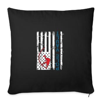 Pole Vaulting American Flag Upside Down Funny - Sofa pillowcase 17,3'' x 17,3'' (45 x 45 cm) - black - Front