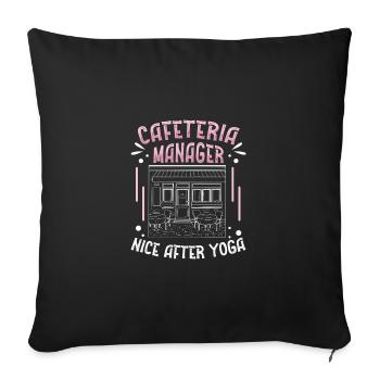 Cafeteria Manager Funny cafeteria management Nice - Sofa pillowcase 17,3'' x 17,3'' (45 x 45 cm) - black - Front