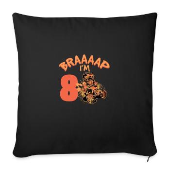 Braaaap I'm 8 Quad ATV 8 Year Old 8th Birthday - Sofa pillowcase 17,3'' x 17,3'' (45 x 45 cm) - black - Front