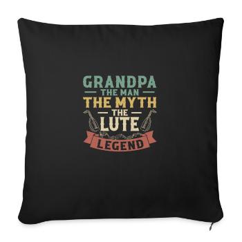 Grand-père L'homme Le mythe La légende du luth - Housse de coussin décorative 45 x 45 cm - noir - Devant