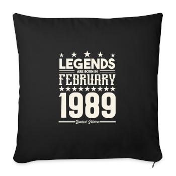 Gift legend February 1989. Gift February 1989. - Sofa pillowcase 17,3'' x 17,3'' (45 x 45 cm) - black - Front