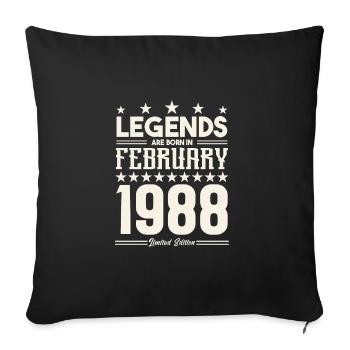 Cadeau Légende Février 1988. cadeau février 1988. - Housse de coussin décorative 45 x 45 cm - noir - Devant