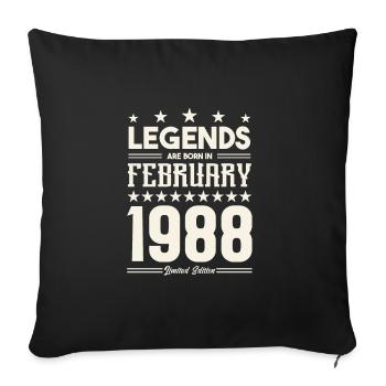Cadeau Légende Février 1988. cadeau février 1988. - Housse de coussin décorative 45 x 45 cm - noir - Devant