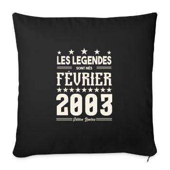 cadeau d'anniversaire Février 2003. février 2003. - Housse de coussin décorative 45 x 45 cm - noir - Devant