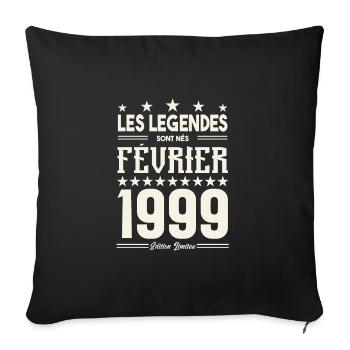 cadeau d'anniversaire Février 1999. février 1999. - Housse de coussin décorative 45 x 45 cm - noir - Devant