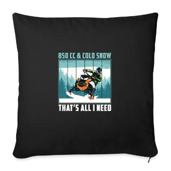 850cc & Cold Snow Snowmobile Riding Motor Sled - Sofa pillowcase 17,3'' x 17,3'' (45 x 45 cm) - black - Front