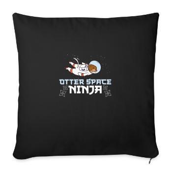 Funny Otter Space Ninja An Otter in Space - Sofa pillowcase 17,3'' x 17,3'' (45 x 45 cm) - black - Front