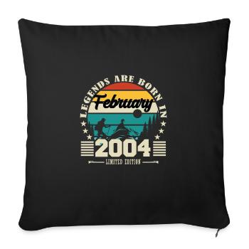 février 2004. Cadeau d'anniversaire février 2004. - Housse de coussin décorative 45 x 45 cm - noir - Devant