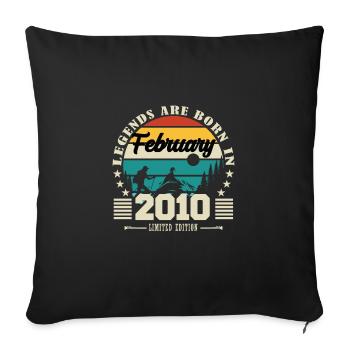 février 2010. Cadeau d'anniversaire février 2010. - Housse de coussin décorative 45 x 45 cm - noir - Devant