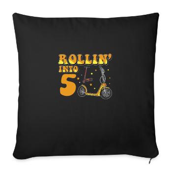 Rollin Into 5 Trottinette électrique 5 ans 5e - Housse de coussin décorative 45 x 45 cm - noir - Devant
