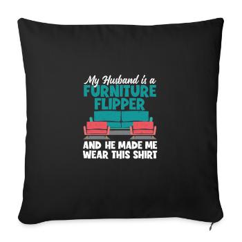 Awesome Furniture Flipping Business For A Flipper - Sofa pillowcase 17,3'' x 17,3'' (45 x 45 cm) - black - Front