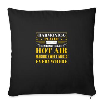 Harmonica blows more than just hot air - Sofa pillowcase 17,3'' x 17,3'' (45 x 45 cm) - black - Front