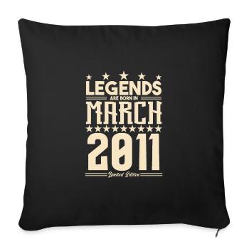 Gift Legend March 2011. gift March 2011. March. - Sofa pillowcase 17,3'' x 17,3'' (45 x 45 cm) - black - Front