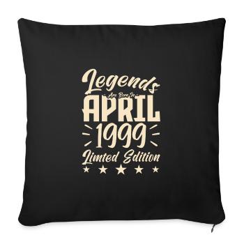 Naissance En avril 1999 Cadeau d'anniversaire 1999 - Housse de coussin décorative 45 x 45 cm - noir - Devant