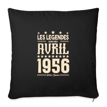 cadeau d'anniversaire Avril 1956 cadeau avril 1956 - Housse de coussin décorative 45 x 45 cm - noir - Devant