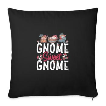 Gnome Jardinage Gnome Doux Gnome Funny Garden - Housse de coussin décorative 45 x 45 cm - noir - Devant