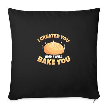Cool, I created you and I'll create you - Sofa pillowcase 17,3'' x 17,3'' (45 x 45 cm) - black - Front