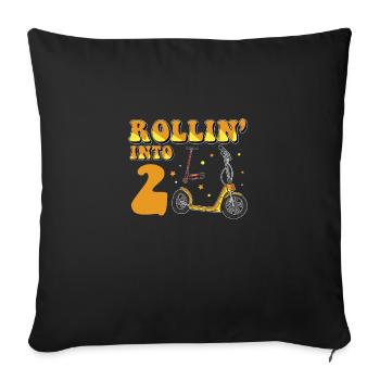 Rollin Into 2 Trottinette électrique 2 ans 2e - Housse de coussin décorative 45 x 45 cm - noir - Devant