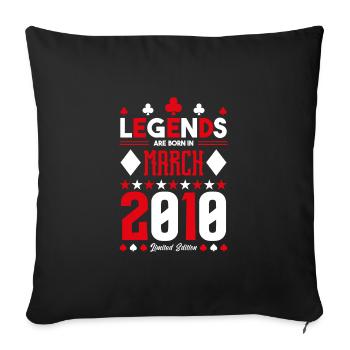 cadeau d'anniversaire Mars 2010. jeux de carte. - Housse de coussin décorative 45 x 45 cm - noir - Devant