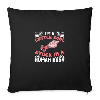 Funny ink soul is in a human - Sofa pillowcase 17,3'' x 17,3'' (45 x 45 cm) - black - Front